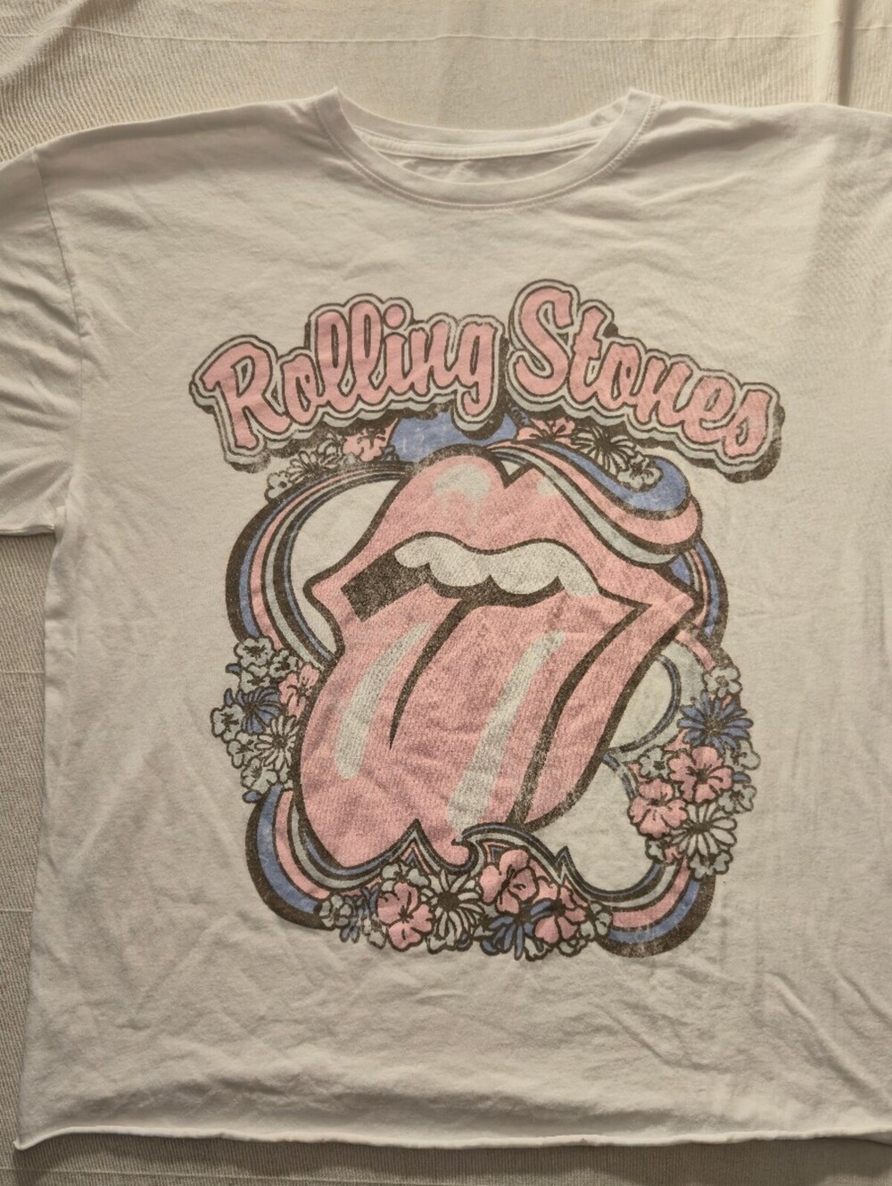 The Rolling Stones Graphic Band T-Shirt S/M White Cotton Vintage Style